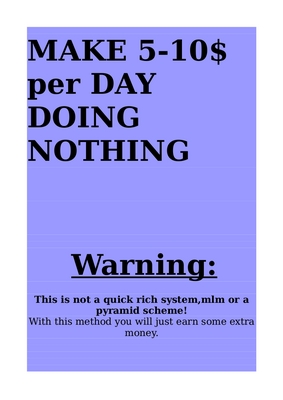 Product picture Make 5-10$/day Doing Nothing